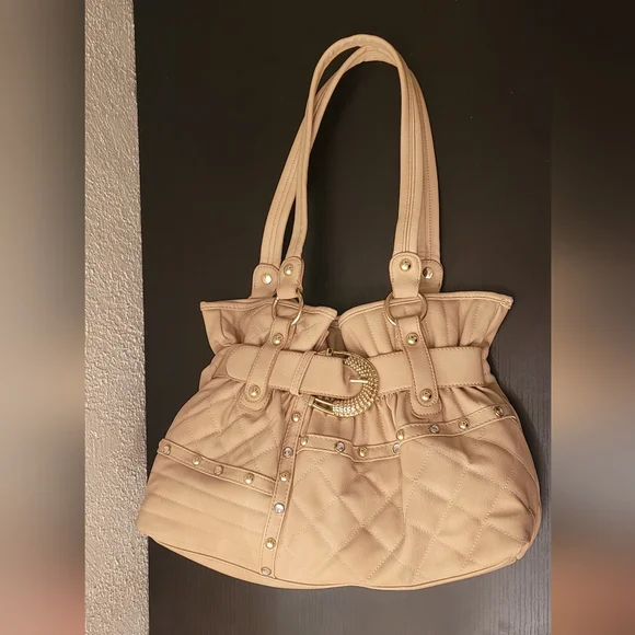 Beige Buckle Shoulder Bag - Picture 4 of 7